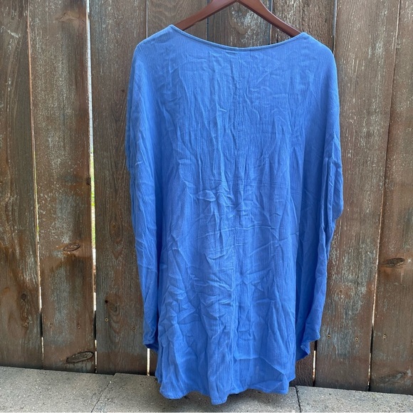 AVA & VIV Women’s Blue V-Neck Cap Sleeve Top Size 3X - Picture 8 of 10